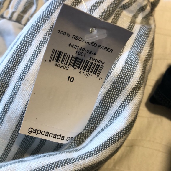 Gap wide length goucho pants striped size 10 - Picture 2 of 3